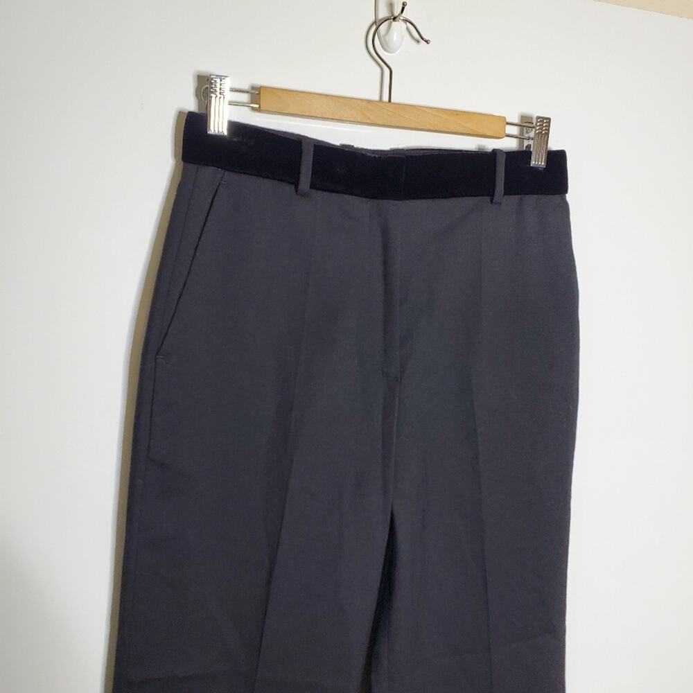Sandro Black Andy cropped trouser pants w/velvet waist Size 38 Great condition